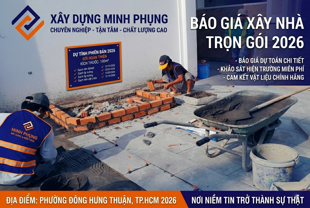 Báo Giá Xây Nhà Trọn Gói Phường Đông Hưng Thuận 2026 – Chi Phí