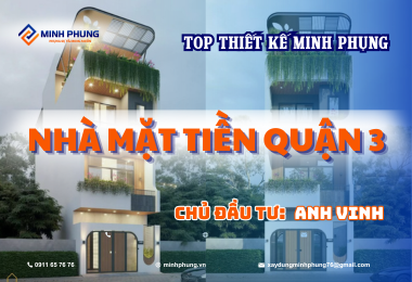 THIẾT KẾ NHÀ  1 TRỆT, 2 LẦU, 1 TẦNG THƯỢNG  CỦA  ANH VINH QUẬN 3