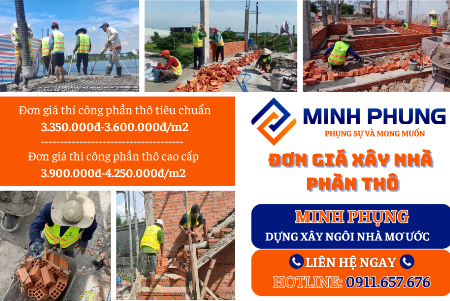 CẬP NHẬT BÁO GIÁ XÂY NHÀ PHẦN THÔ MỚI NHẤT 2025