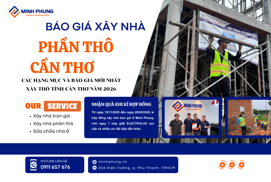 TỰ TIN XÂY NHÀ TẠI TÂY ĐÔ: BẢNG GIÁ PHẦN THÔ CẦN THƠ 2026