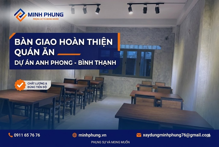Bàn Giao Cải Tạo Nhà Hàng Bình Thạnh 2026 | Báo Giá Cải Tạo Quán Ăn 2026