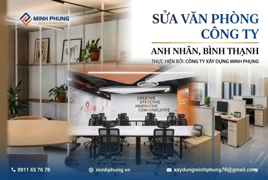 Cải Tạo Văn Phòng Công Ty Anh Nhân Bình Thạnh – Không Gian Làm Việc Hiện Đại 2026