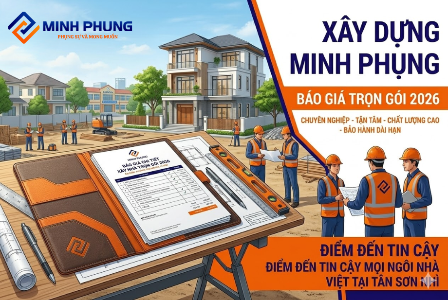 Báo Giá Xây Nhà Trọn Gói Phường Tân Sơn Nhì TPHCM 2026 – Bảng Giá Mới Nhất | Minh Phụng