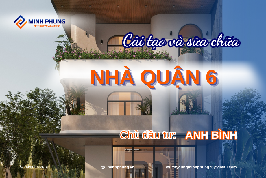 (Đã hoàn thành) BIẾN HÌNH NGÔI NHÀ 1 TRỆT 2 LẦU, Ô CHE THANG QUẬN 6