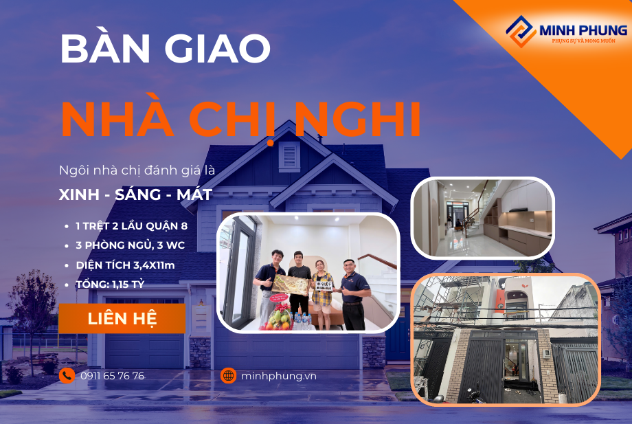 (Đã hoàn thành) Bàn Giao Nhà Phố 1 Trệt 2 Lầu Quận 8 | Báo Giá Xây Nhà Trọn Gói 2026 Minh Phụng