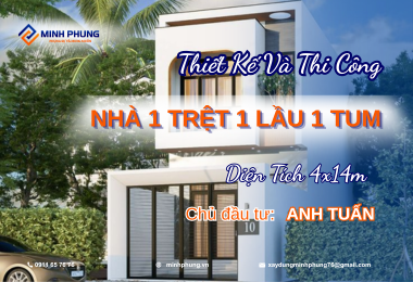 CÔNG TRÌNH XÂY NHÀ TRỌN GÓI NHÀ 1 TRỆT 1 LẦU 1 TUM CỦA ANH TUẤN QUẬN 12