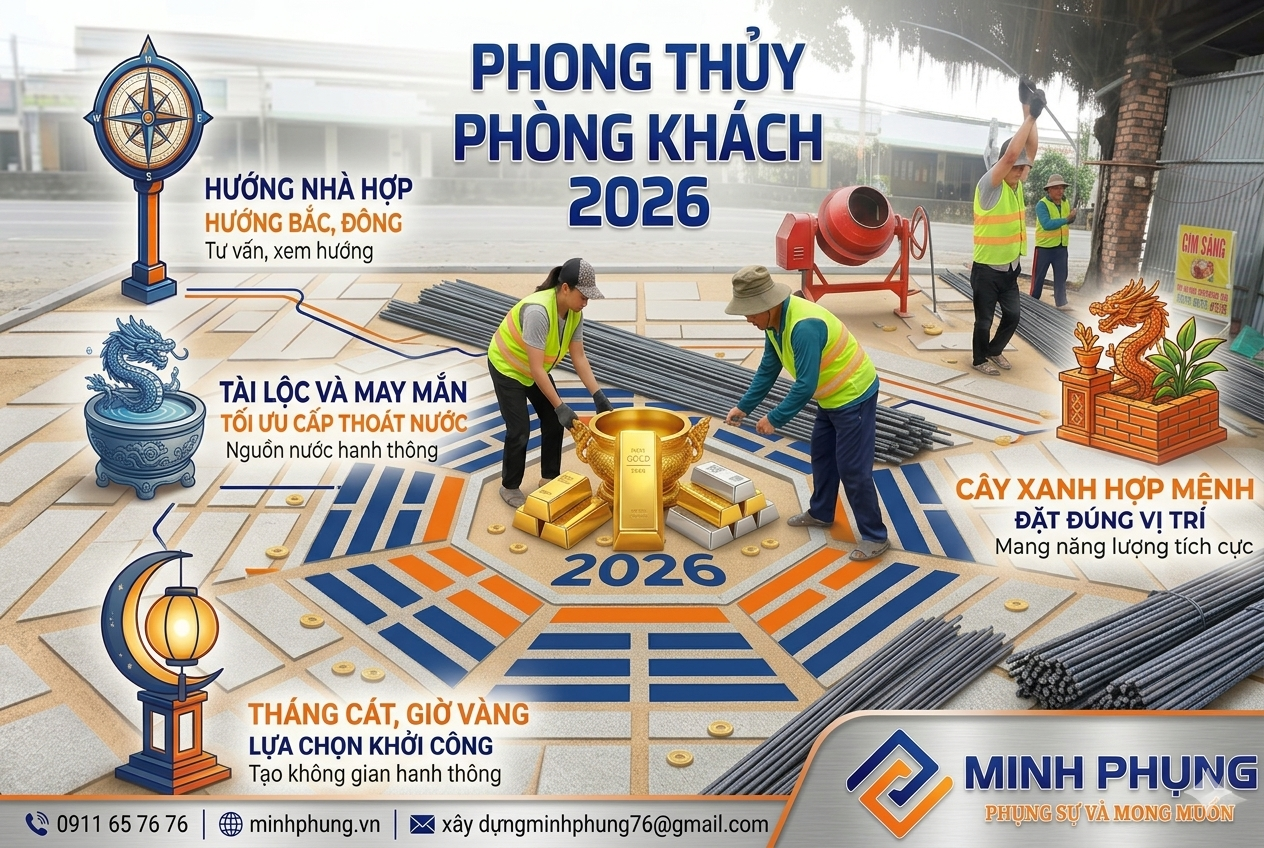 Phong Thủy Phòng Khách 2026: Cách Bố Trí Đón Tài Lộc | Minh Phụng
