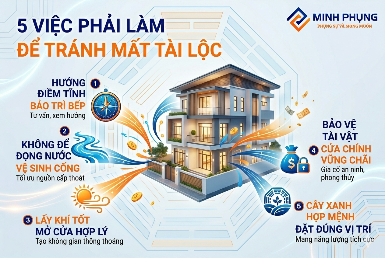 Phong thủy nhà ở năm 2026: 5 việc cần làm để giữ tài lộc | Xây dựng Minh Phụng